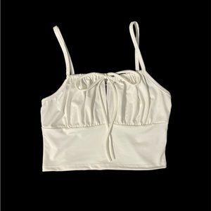 PUBLK Self-Tie Cropped Cami (Ivory)